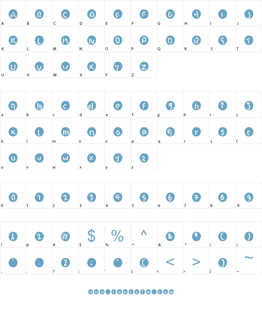 bounce ball Font Character